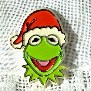 Hallmark PIN Christmas Vintage KERMIT Santa FROG Sesame St MUPPET 1979 Brooch